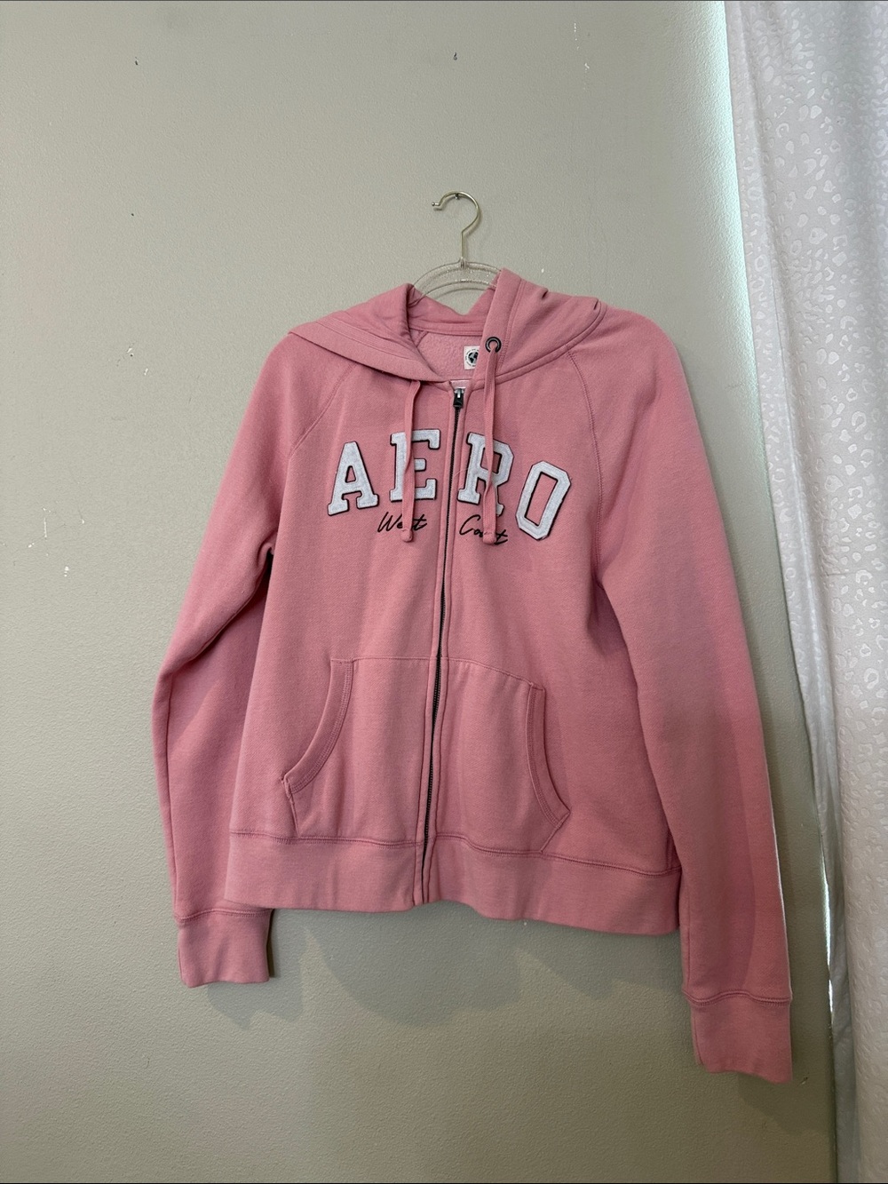 Aeropostale Pink Zip-Up Hoodie Sweatshirt